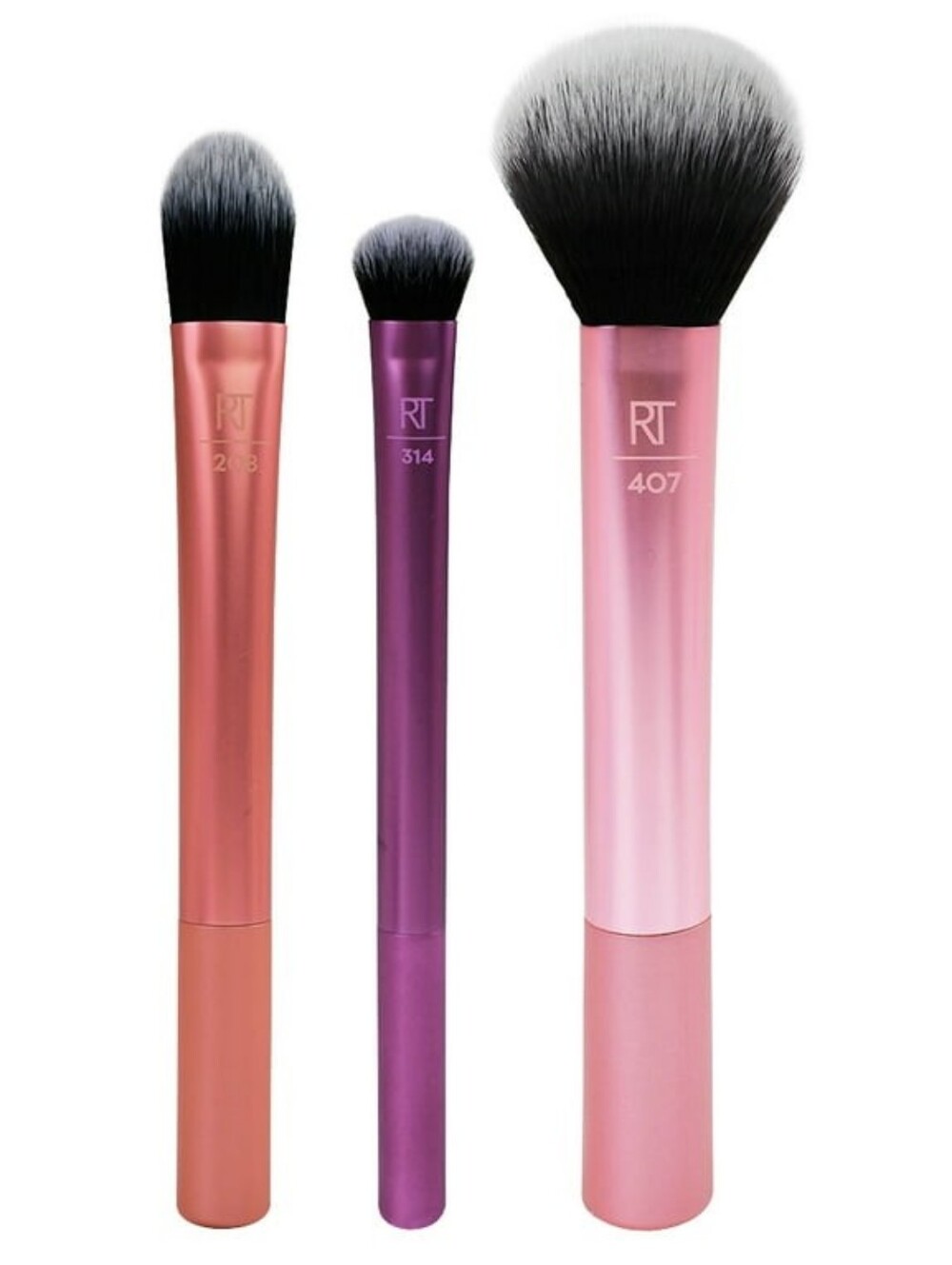 Real Techniques Travel Essentials 2.0 Makeup Brush Set Of 3 Face Eyes NWT Sealed